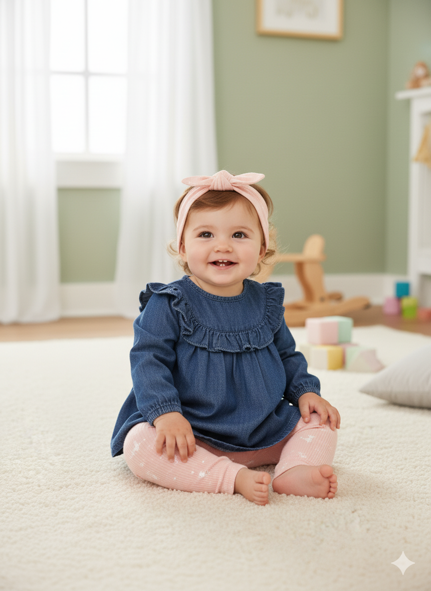 CONJUNTO 3 PIEZAS BLUSON AZUL