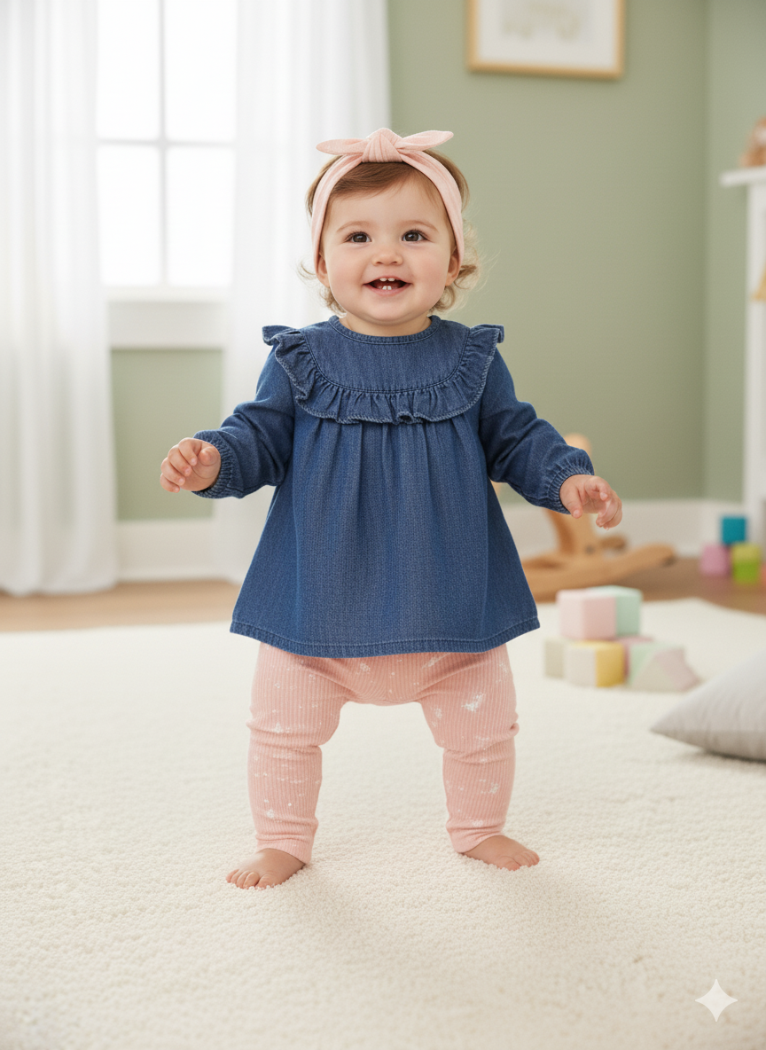 CONJUNTO 3 PIEZAS BLUSON AZUL