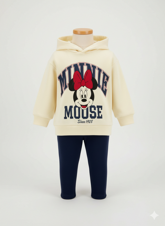 CONJUNTO IMPORTADO DISNEY BUZO CAPOTA + LEGGINGS MINNIE AZUL