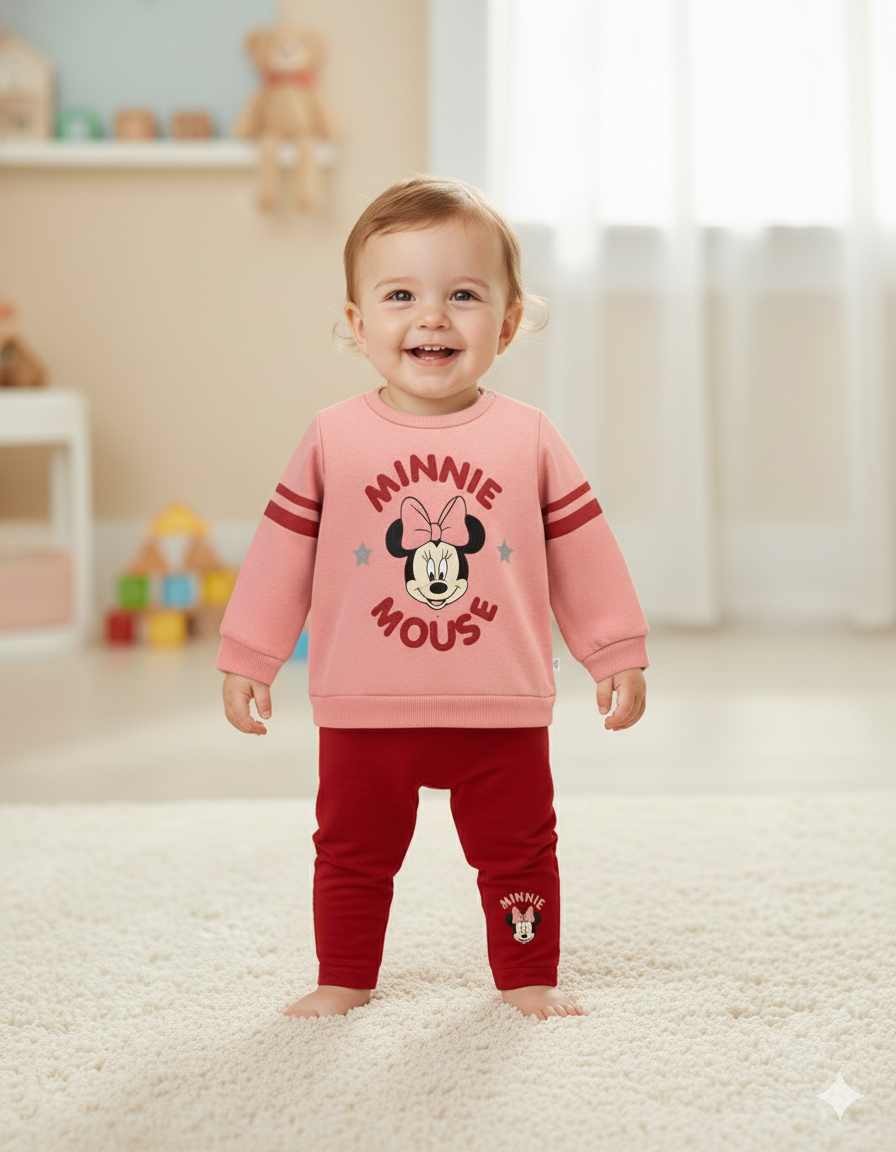 CONJUNTO IMPORTADO DISNEY BUZO ROSA+ LEGGINGS MINNIE