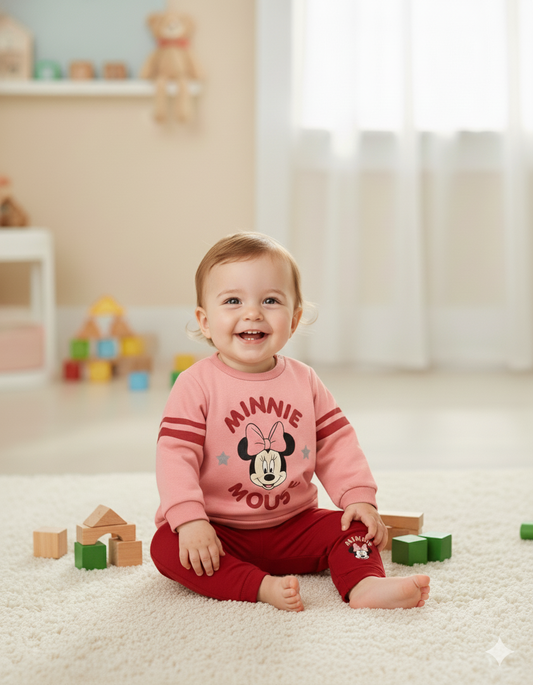 CONJUNTO IMPORTADO DISNEY BUZO ROSA+ LEGGINGS MINNIE