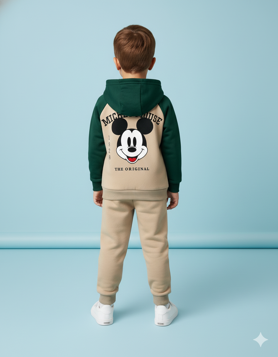 CONJUNTO SUDADERA MICKEY MOUSE CREMALLERA BEIGE