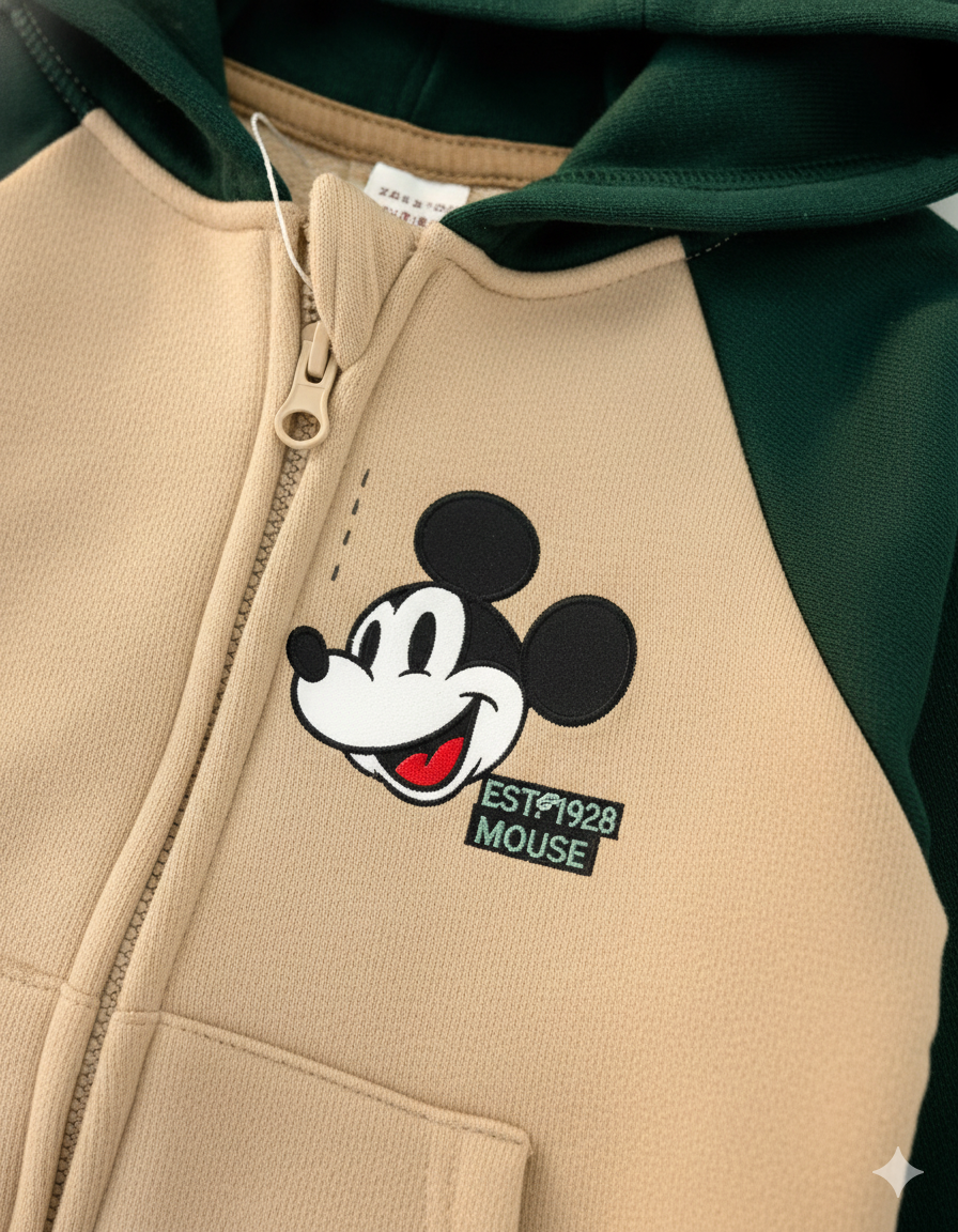 CONJUNTO SUDADERA MICKEY MOUSE CREMALLERA BEIGE