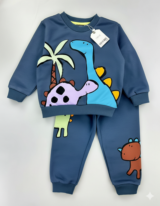 CONJUNTO SUDADERA DINO AZUL