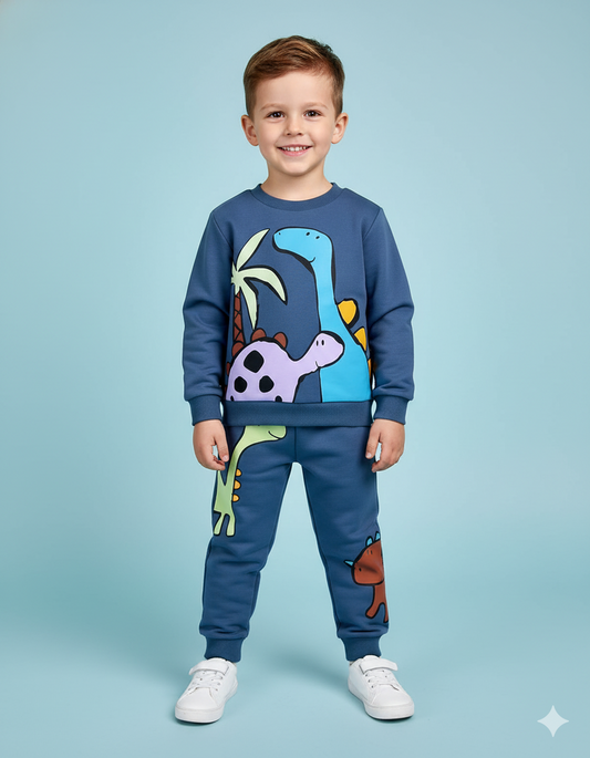 CONJUNTO SUDADERA DINO AZUL