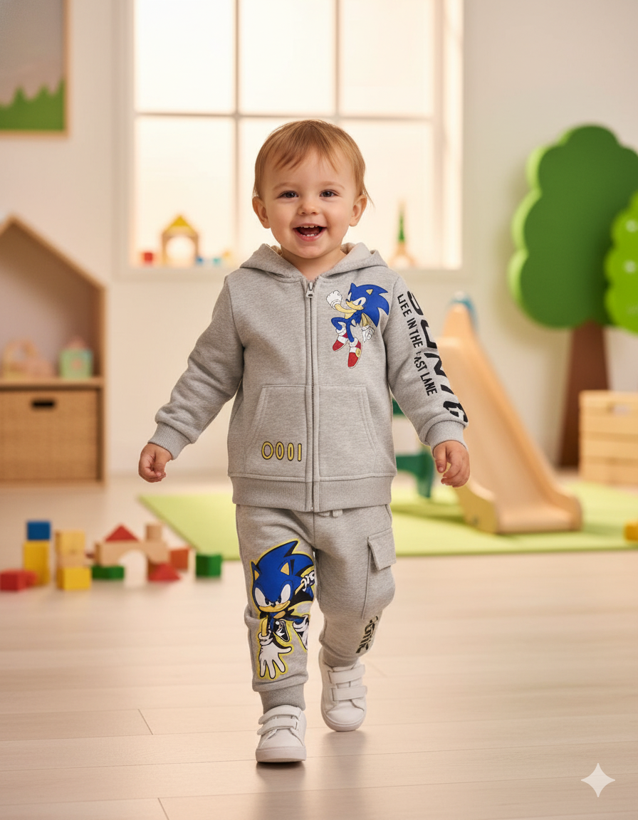 CONJUNTO SUDADERA SONIC GRIS