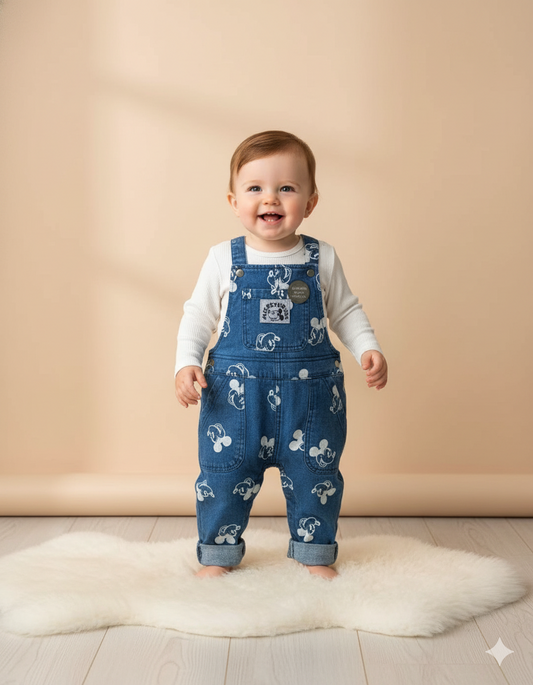 CONJUNTO IMPORTADO OVEROL MICKEY ESTAMPADO