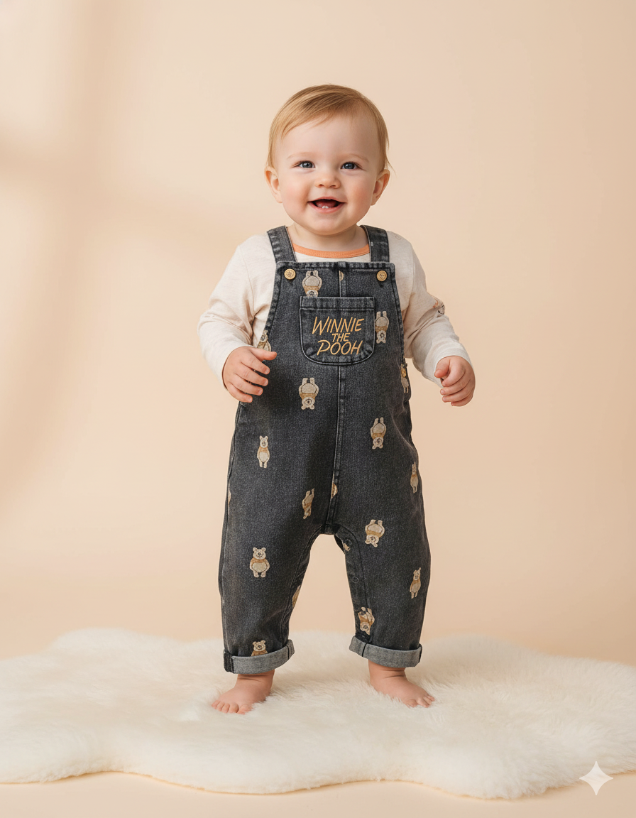 CONJUNTO IMPORTADO OVEROL JEAN WINNIE POOH