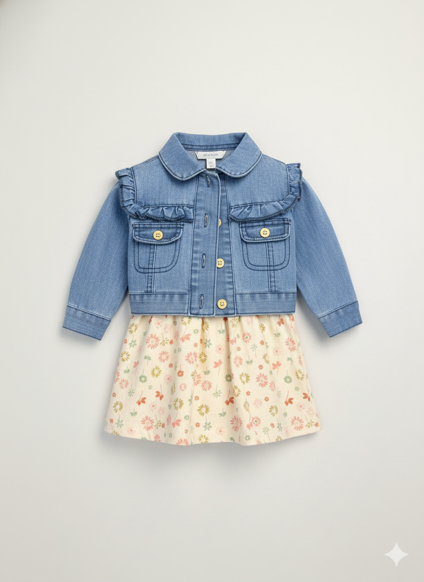 CONJUNTO IMPORTADO VESTIDO + CHAQUETA JEAN