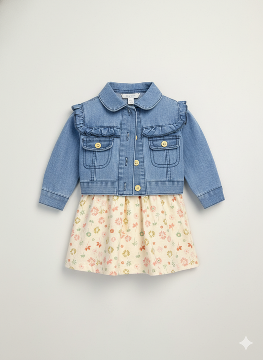 CONJUNTO IMPORTADO VESTIDO + CHAQUETA JEAN