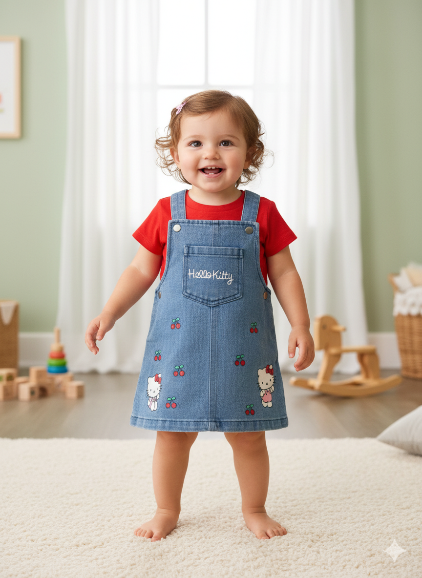 CONJUNTO IMPORTADO HELLO KITTY BRAGA JEAN