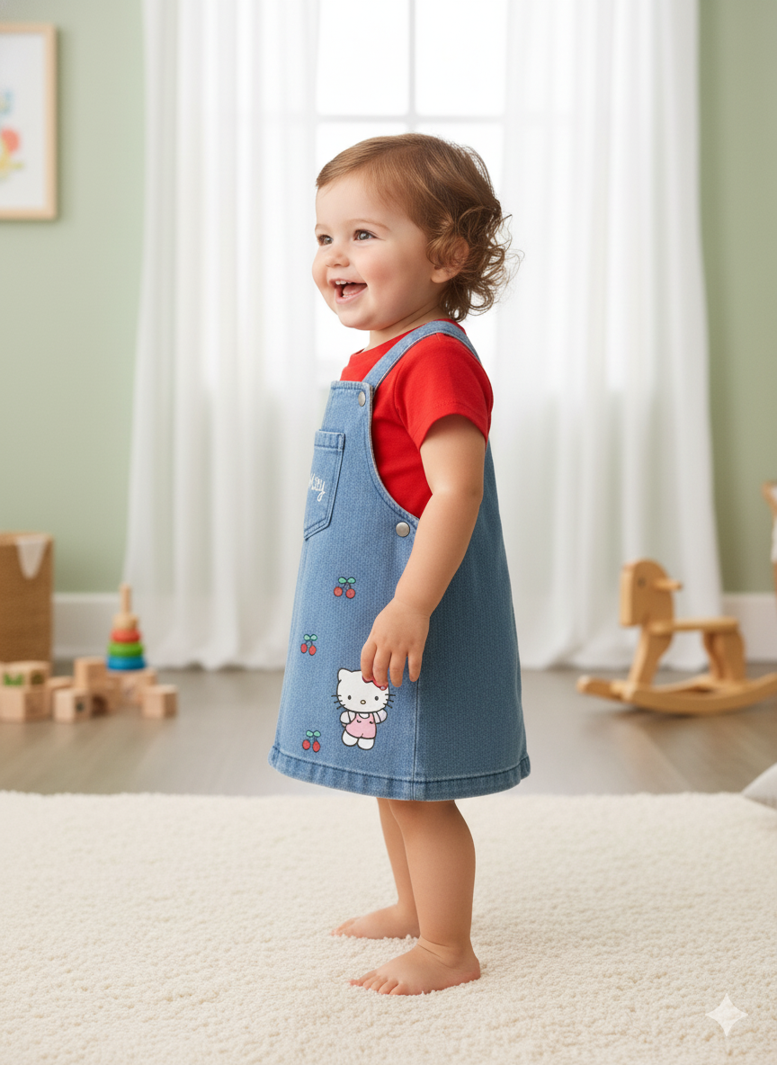 CONJUNTO IMPORTADO HELLO KITTY BRAGA JEAN