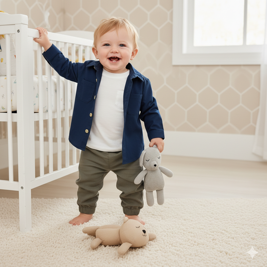 CONJUNTO IMPORTADO 3 PIEZAS CAMISA AZUL