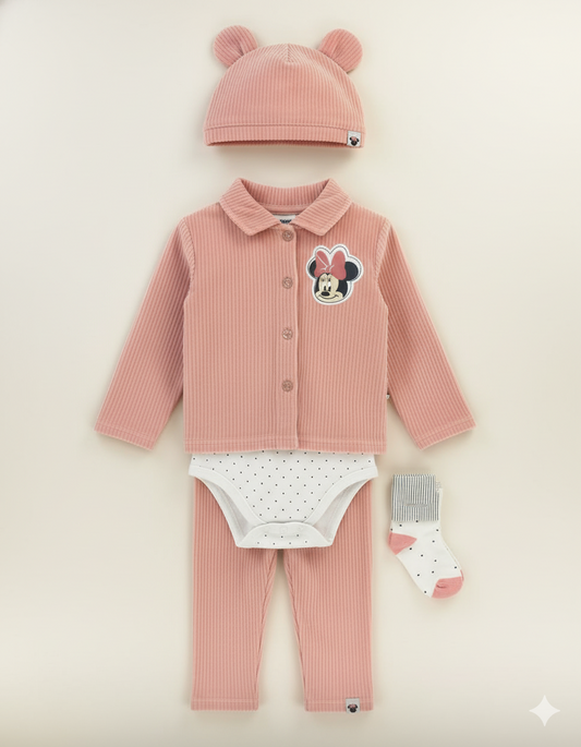 CONJUNTO IMPORTADO MINNIE MOUSE 5 PIEZAS ROSA