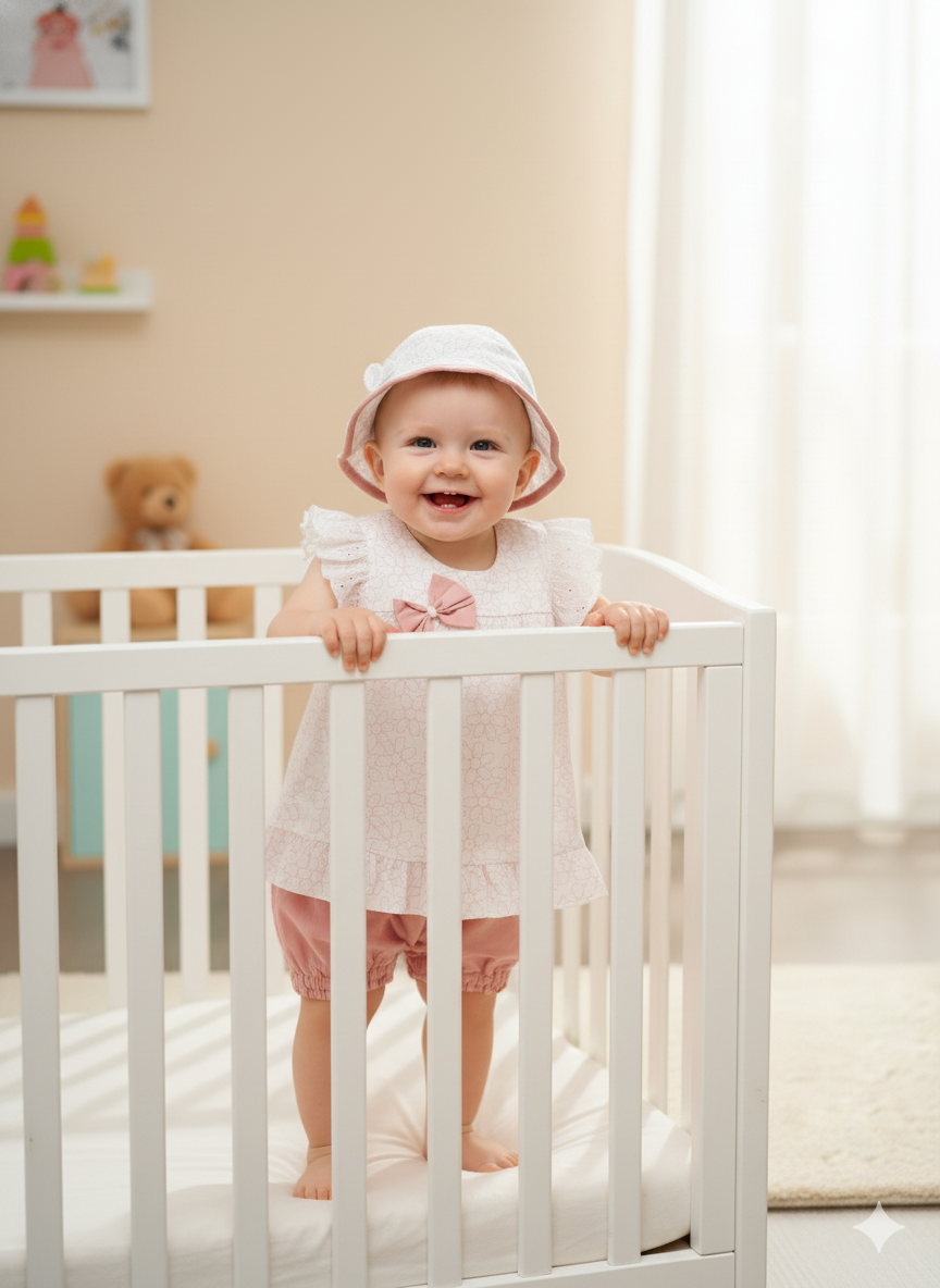 3 PIEZAS BLUSA PANTALONETA Y GORRO