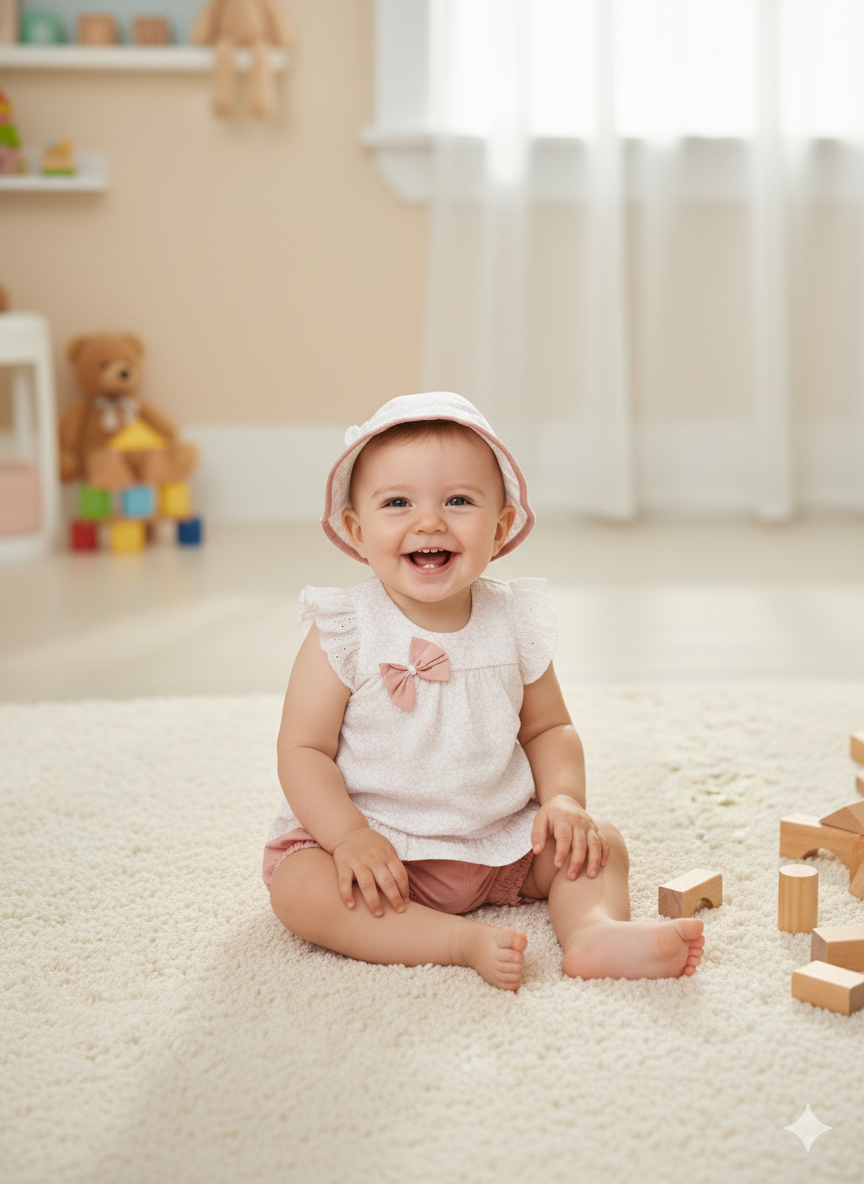 3 PIEZAS BLUSA PANTALONETA Y GORRO