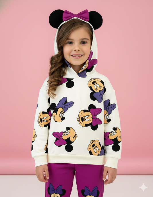 CONJUNTO SUDADERA MINNIE PANTALÓN MORADO