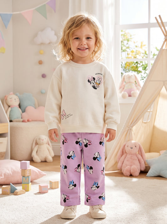 CONJUNTO SUDADERA MINNIE MOUSE BLANCA ROSA