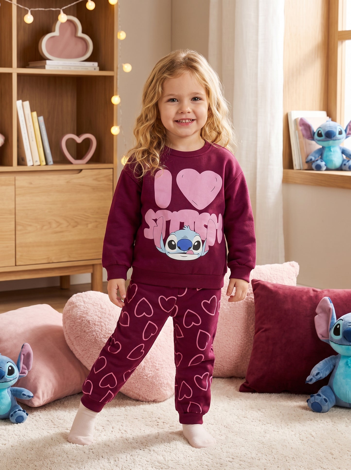 CONJUNTO SUDADERA STITCH LILA