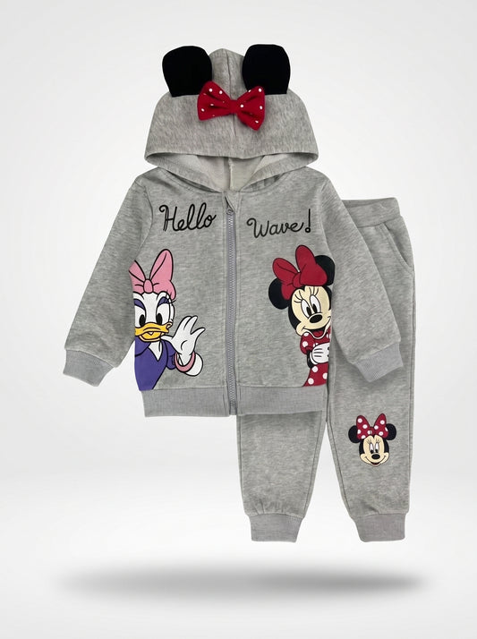 CONJUNTO SUDADERA MINNIE Y DEISY GRIS