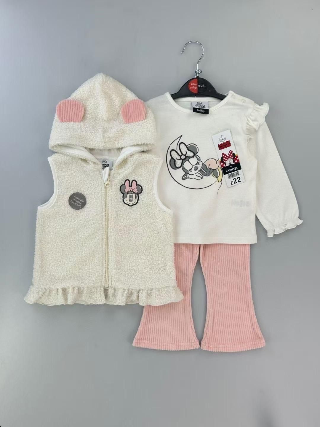 CONJUNTO IMPORTADO 3 PIEZAS MINNIE CHALECO