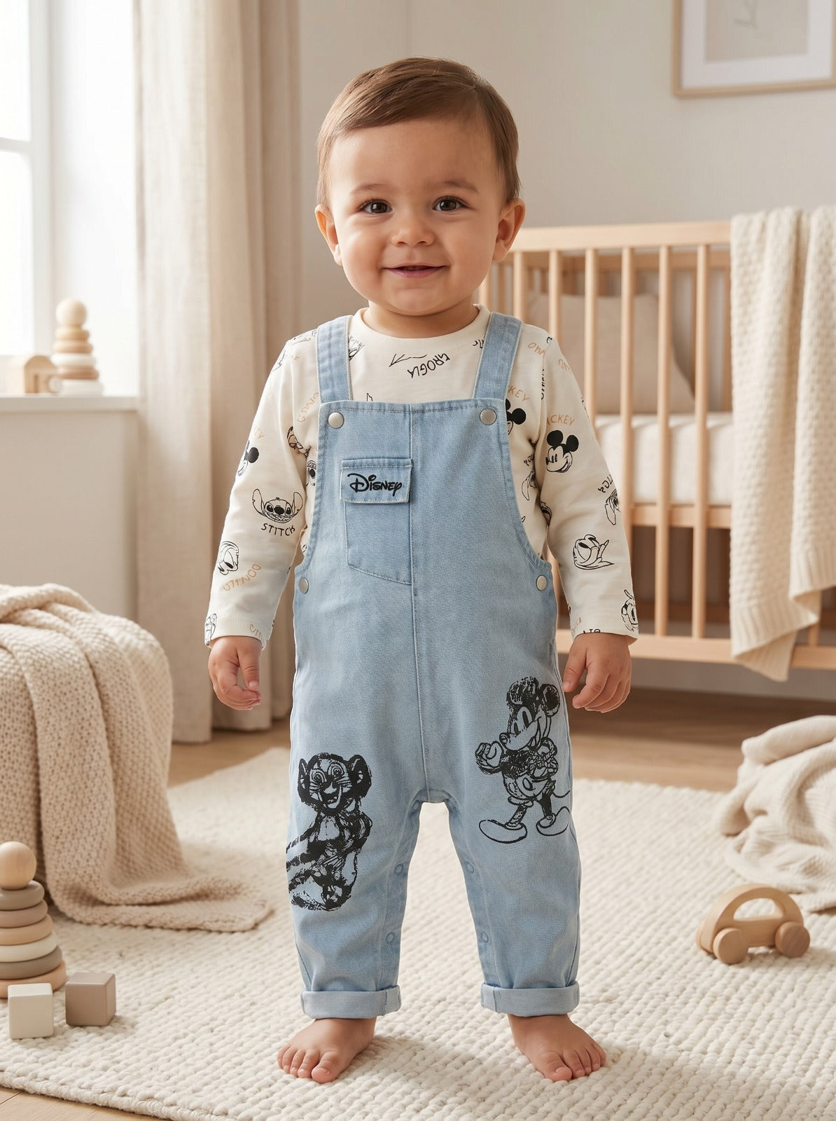 CONJUNTO IMPORTADO OVEROL JEAN MICKEY